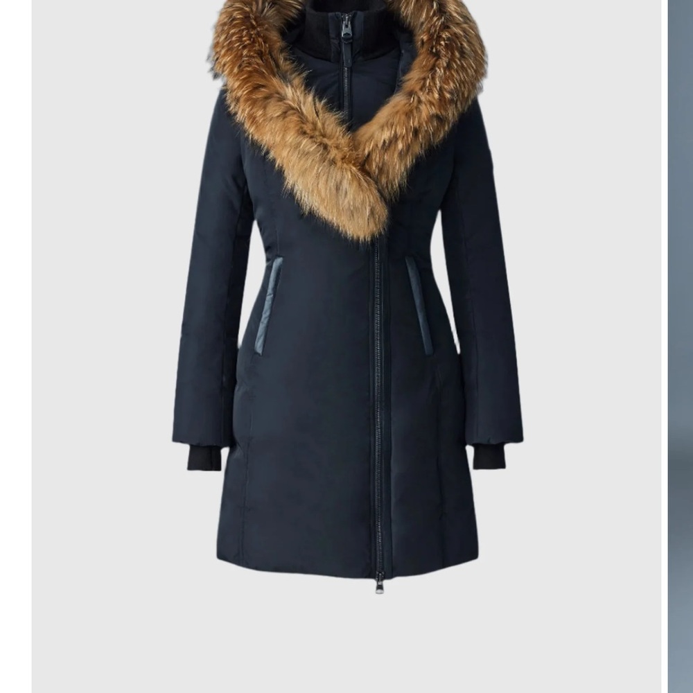 Mackage Black Puffer Coat with natural Fur Trim